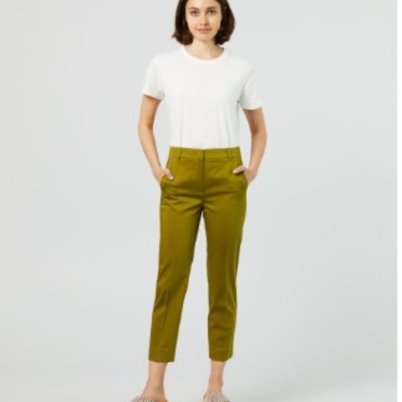 MaxMara - Olive Green Long Satin Trouser - BNWT - SZ 12 - Picture 7 of 9